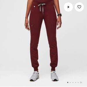Figs Burgandy Jogger Pants